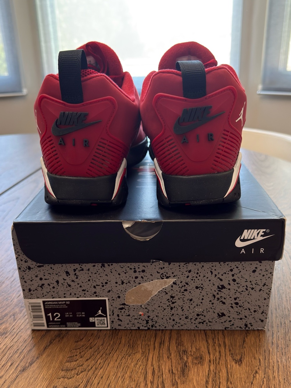 Air Jordan MVP 92 Gym Red-White-Black HQ3950 600 Mens 12 - Picture 5 of 8